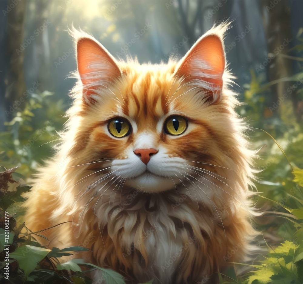 Fototapeta premium Illustration of fluffy cute pet.