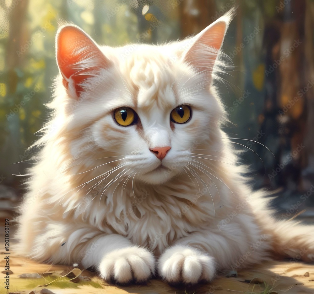 Fototapeta premium Illustration of fluffy cute pet.