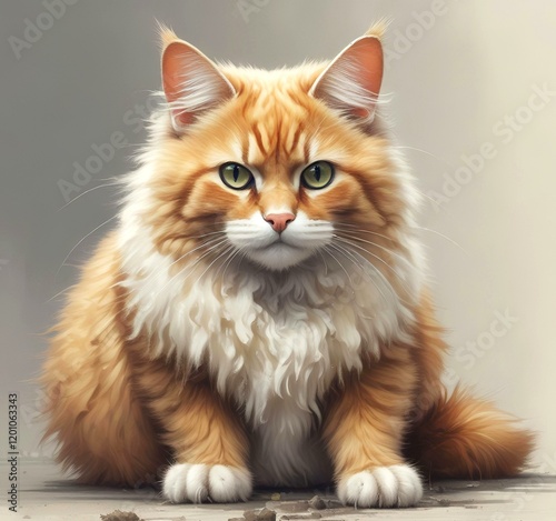 Illustration of fluffy cute pet.