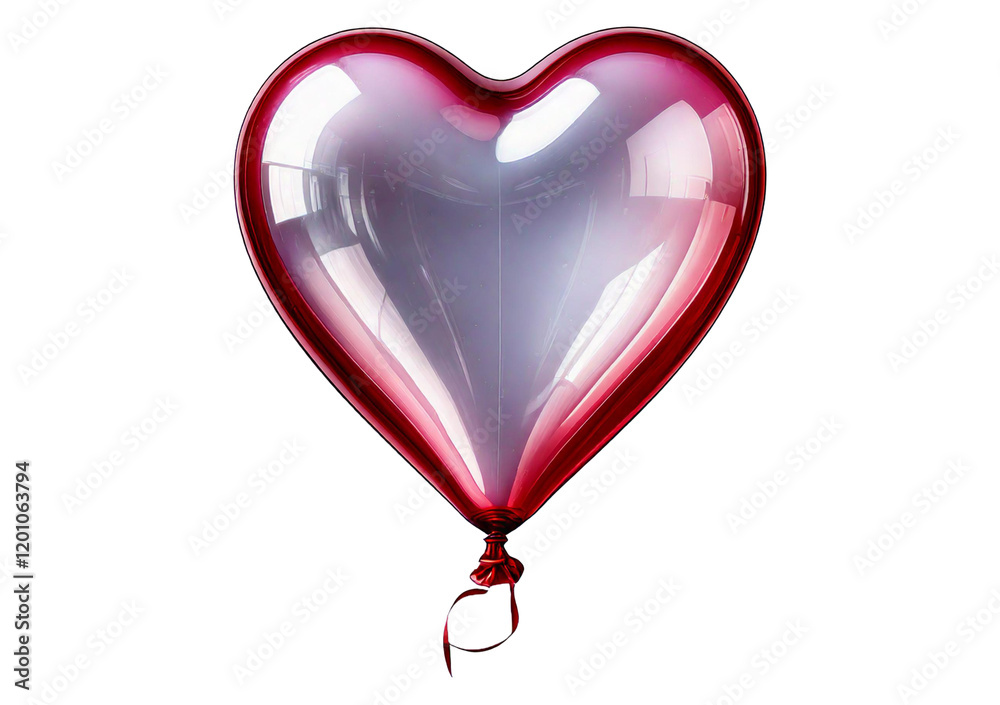 Glass heart shape balloon isolated on transparent or white background Glass heart shape balloon isolated on transparent or white background