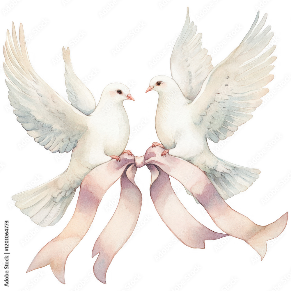 Fototapeta premium Elegant White Wedding Clipart Vector Illustration