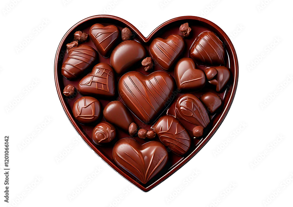 Chocolate valentine side view isolated on transparent or white background Chocolate valentine side view isolated on transparent or white background