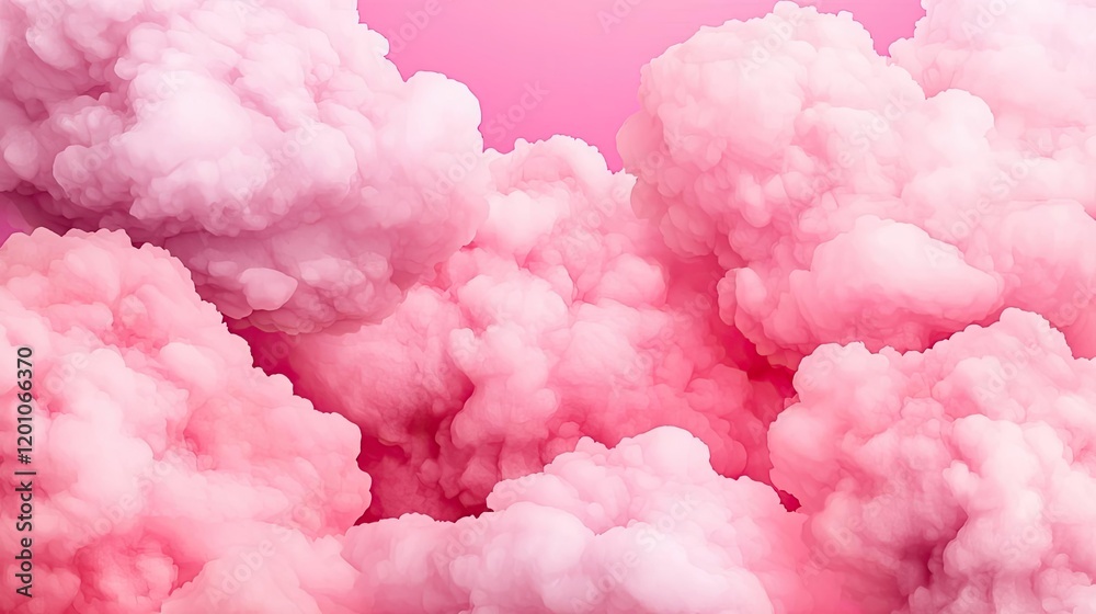 Fantasy watercolor idea. Soft pink clouds create a dreamy atmosphere in a vibrant pastel sky. Fantasy watercolor idea. Soft pink clouds create a dreamy atmosphere in a vibrant pastel sky.