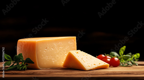 A detailed shot of Italian Casu Marzu cheese, highlighting the textures and artistry of this controversial dish, [Specialty food, artisan gastronomy] photo