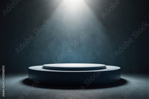 podium with blue light and shadow for product presentation