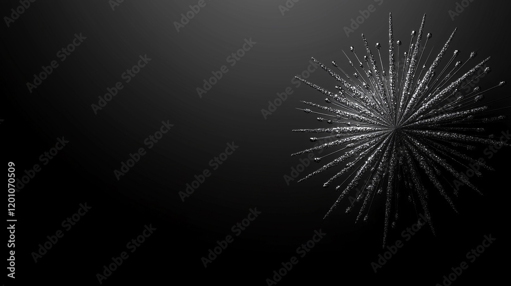 Obraz premium Silver Starburst on Black Background
