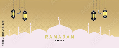 Ramadan kareem background design, modern islamic banner collection, arabic, ied mubarak celebration, poster, flyer, advertising illustration design vector