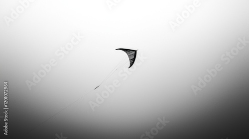 A vibrant kite dances high above, illuminated by the soft hues of a gradient sky as dusk settles. The air is filled with joy, creating a sense of freedom and adventure as it flies