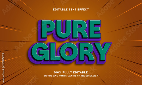 pure glory editable text effect with a winner champion and victory theme
