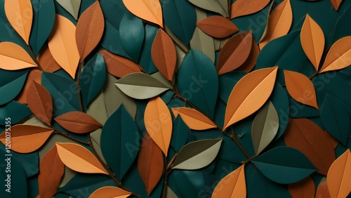 Wallpaper Mural 木のような形を重ねた抽象的な幾何学模様 Torontodigital.ca