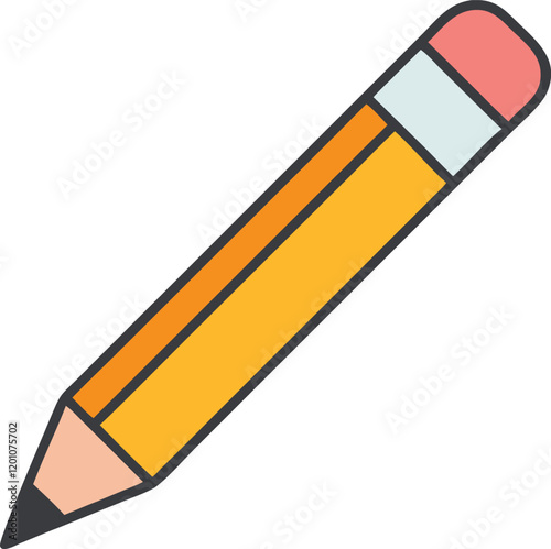 simple illustration of a pencil with an eraser, symbolizing creativity and education