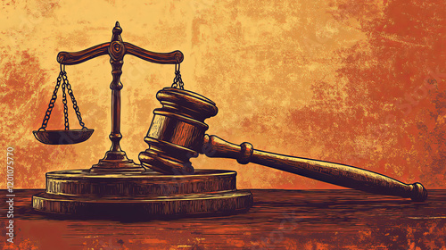 Notary service rusty metal plate, vector notarial office legal support center vintage rust tin sign with gavel and scales. Notarization, wills execution and court regulation ferruginous retro poster