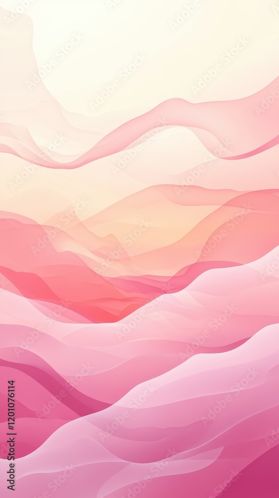 Fototapeta premium Abstract Pink and White Wave Landscape Design