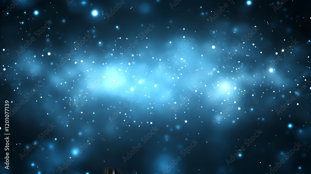 Obraz premium Abstract Blue Nebula Cosmic Dust Background