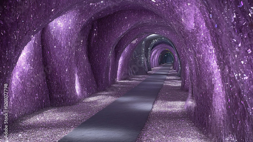 Astral labyrinth featuring shimmering gemstone walls reflecting cosmic energies  photo