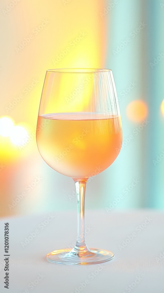 Close-up of a wine glass with warm, gradient lighting in the background, creating a serene and elegant atmosphere.