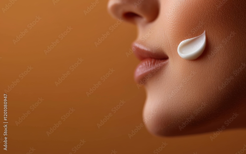 custom made wallpaper toronto digitalElegant beauty concept featuring a close-up of a woman's smooth skin, with a dab of white cream on her cheek for a skincare advertisement