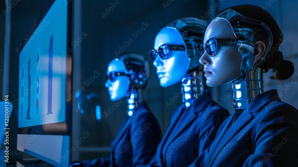Robot avatars are like female interviewers, looking at the computer screen and saying resumes, robot training Robot avatars are like female interviewers, looking at the computer screen and saying resumes, robot training