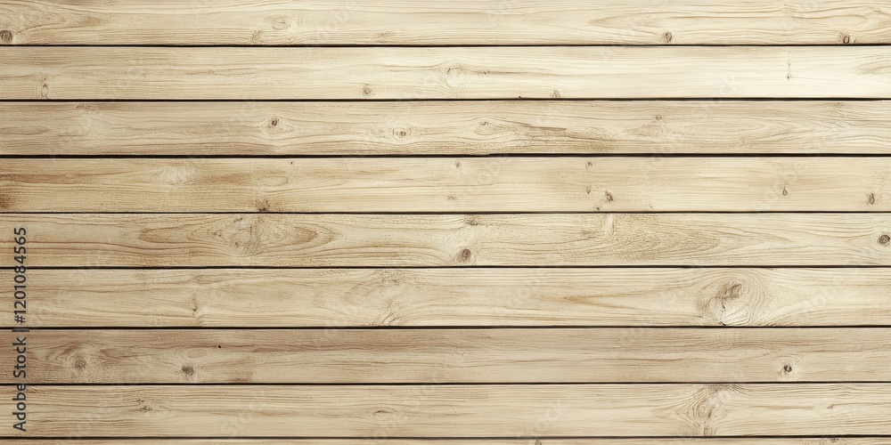 Fototapeta premium Light beige wooden plank background with horizontal lines and subtle grain patterns creating a warm and inviting texture for design use