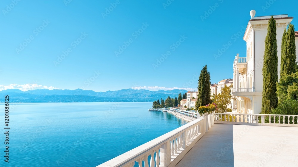 Obraz premium Serene Lakeside Villa