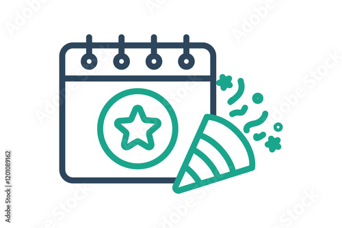 Event icon. line icon style. icon related to time and date. time elements vector illustration