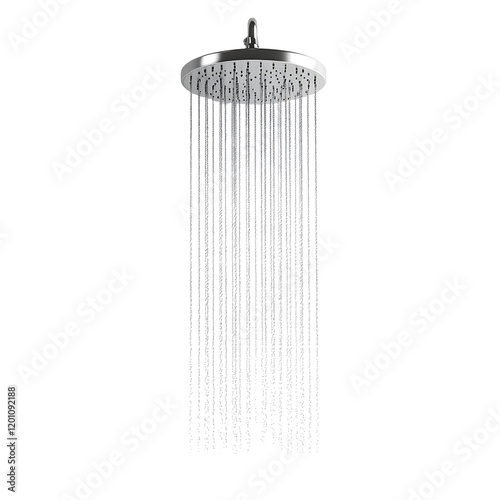 shower Advertisement isolated on white background full depth of field 