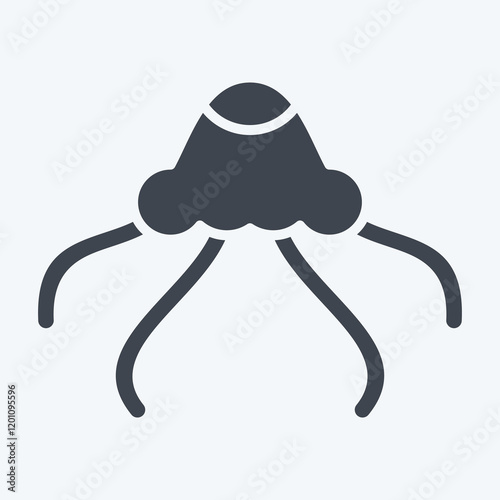 Icon Jelly Fish. related to Summer symbol. glyph style. design editable photo