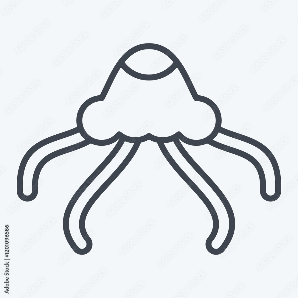 Icon Jelly Fish. related to Summer symbol. line style. design editable Icon Jelly Fish. related to Summer symbol. line style. design editable