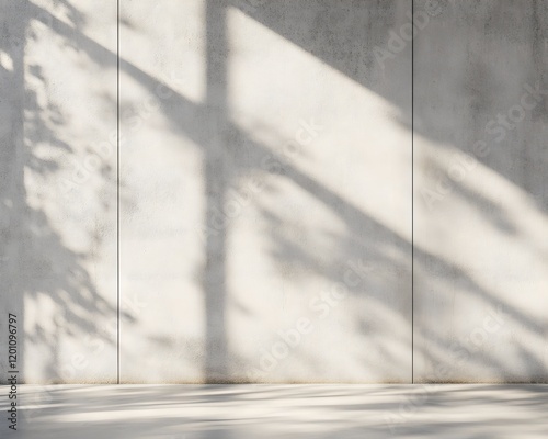 Minimalist Concrete Wall with Soft Light and Shadow Play