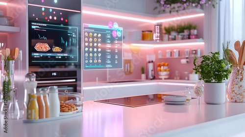 Wallpaper Mural smart kitchen: food ordering system display - smart home technology Torontodigital.ca