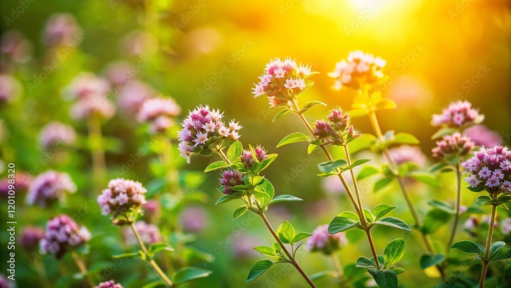 Fresh Marjoram Herb Growing in a Garden - Culinary & Medicinal Plant Fresh Marjoram Herb Growing in a Garden - Culinary & Medicinal Plant