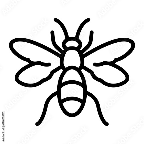 Bee Vector Line Icon Design