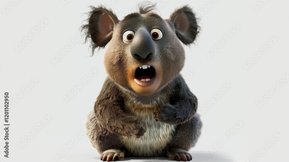 A comical animated animal with exaggerated features, set clearly on a clean white background. A comical animated animal with exaggerated features, set clearly on a clean white background.