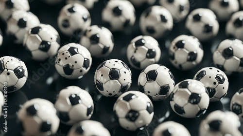 Seamless pattern with football or soccer balls for sporting design
