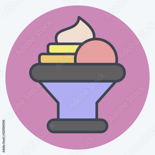 Icon Ice Creams. related to Summer symbol. color mate style. design editable photo