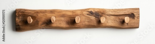 home decor minimalism. Wall-mounted coat rack crafted from salvaged wood and biodegradable hooks, ideal for eco-friendly entryways