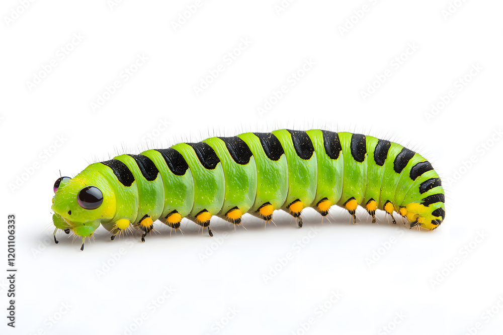 Green caterpillar isolated on white background Green caterpillar isolated on white background