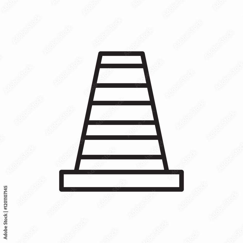 Traffic cone road warning icon vector sign Traffic cone road warning icon vector sign