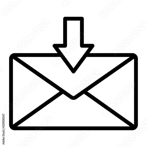 Incoming Mail Vector Line Icon Design