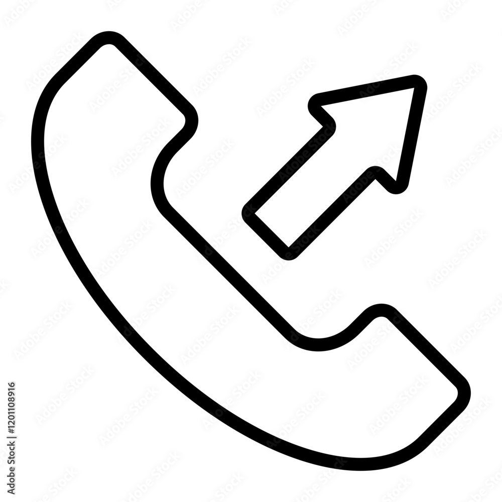 Outgoing Call Vector Line Icon Design Outgoing Call Vector Line Icon Design