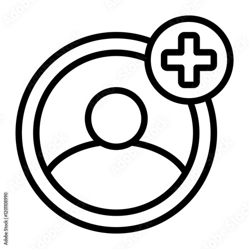 Add Contact Vector Line Icon Design
