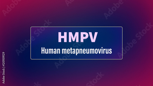 HMPV Human metapneumovirus molecular illustration with covid virus visuals and respiratory disease awareness, HMPV typography illustration 