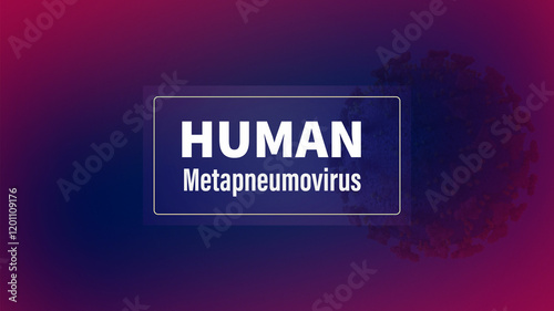 HMPV Human metapneumovirus molecular illustration with covid virus visuals and respiratory disease awareness, HMPV typography illustration 