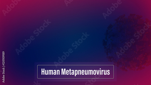 HMPV Human metapneumovirus molecular illustration with covid virus visuals and respiratory disease awareness, HMPV typography illustration 