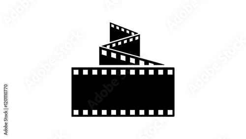 film strip,black isolated silhouette