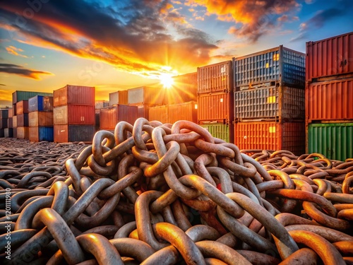 Global Trade Restrictions: Metal Chains & Shipping Containers photo