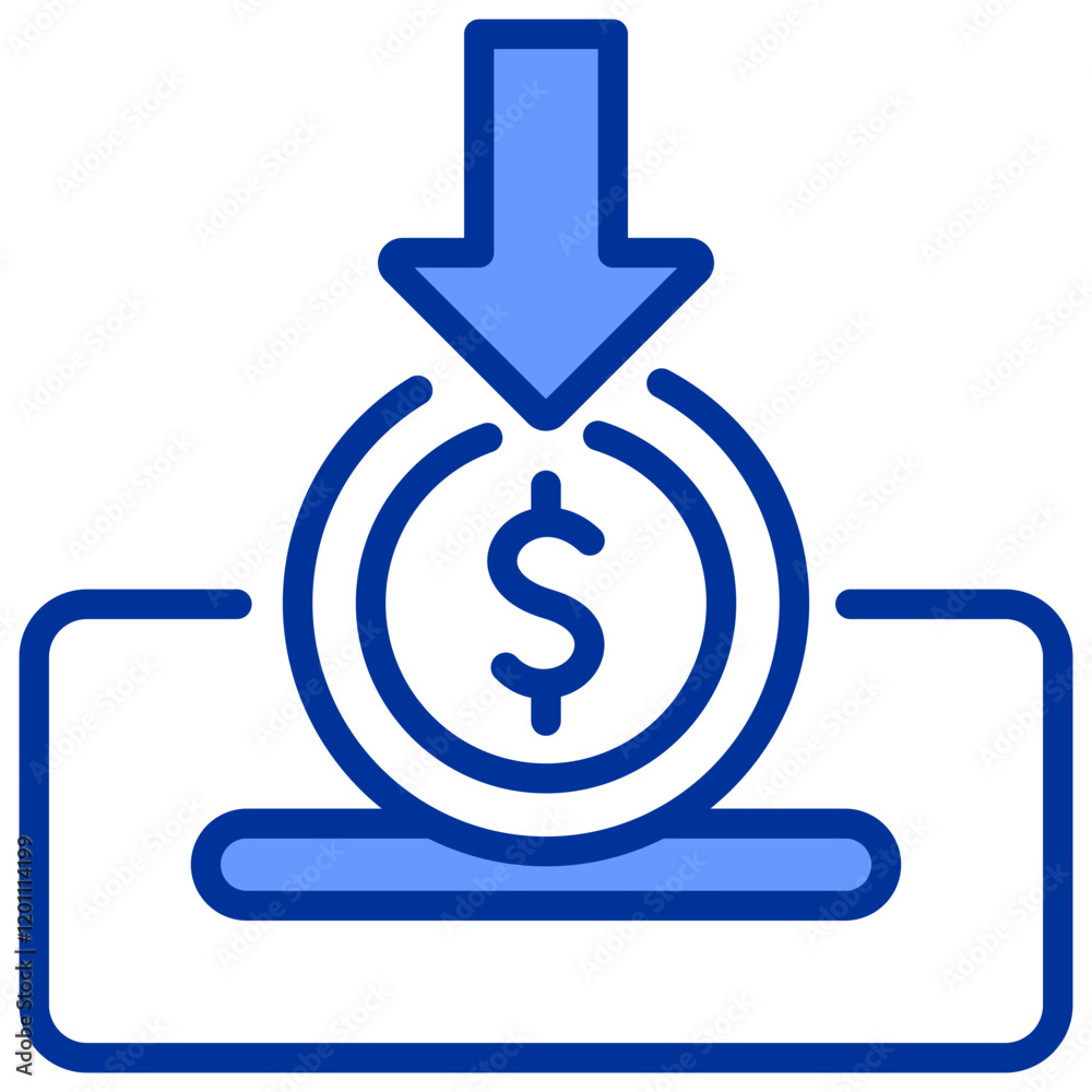 Setting and Mobile Banking Mixed Blue Icon