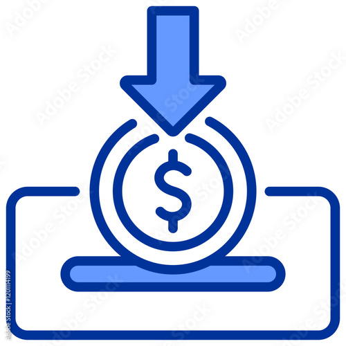 Setting and Mobile Banking Mixed Blue Icon