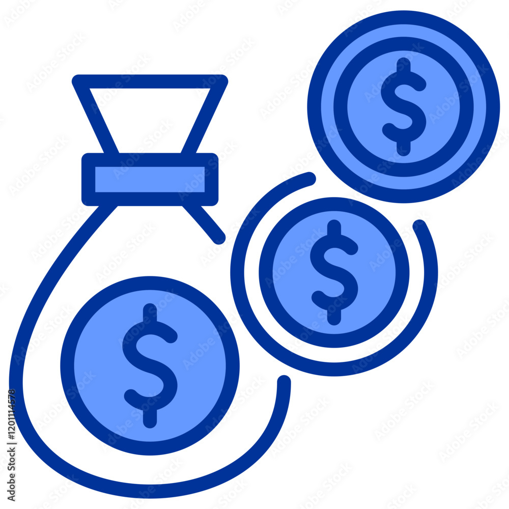 Setting and Mobile Banking Mixed Blue Icon Setting and Mobile Banking Mixed Blue Icon