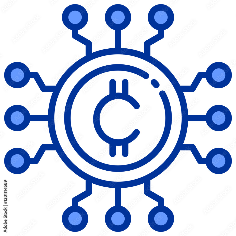 Setting and Mobile Banking Mixed Blue Icon Setting and Mobile Banking Mixed Blue Icon